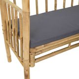 Garden Arch with Bench Dark Grey 115 x 50 x 205 cm Bamboo - Rear View