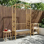 Garden Arch with Bench Dark Grey 115 x 50 x 205 cm Bamboo