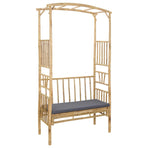Garden Arch with Bench Dark Grey 115 x 50 x 205 cm Bamboo