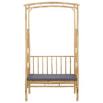 Garden Arch with Bench Dark Grey 115 x 50 x 205 cm Bamboo