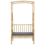 Garden Arch with Bench Dark Grey 115 x 50 x 205 cm Bamboo - Side View