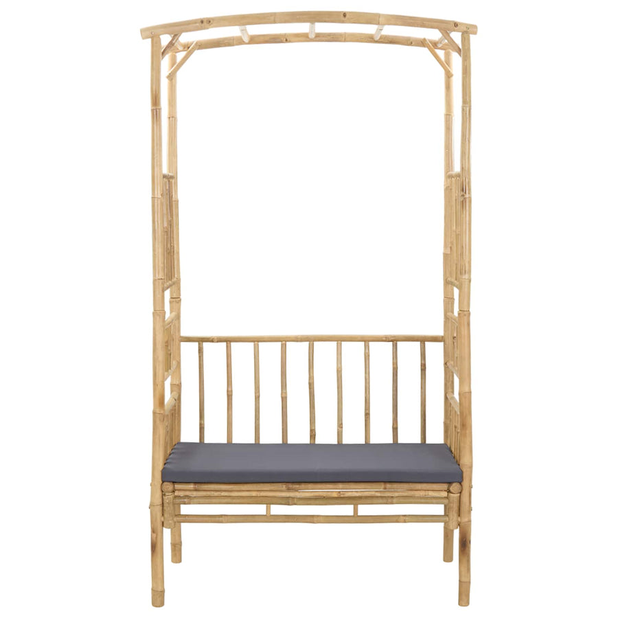 Garden Arch with Bench Dark Grey 115 x 50 x 205 cm Bamboo