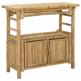 Console Table with Shelf Natural 80 x 35 x 75 cm Bamboo - Front View