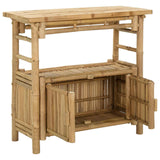Console Table with Shelf Natural 80 x 35 x 75 cm Bamboo - Side View