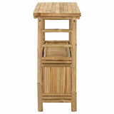 Console Table with Shelf Natural 80 x 35 x 75 cm Bamboo - 45-Degree Angle