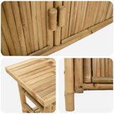 Console Table with Shelf Natural 110 x 35 x 75 cm Bamboo - Close-Up Angle