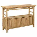 Console Table with Shelf Natural 110 x 35 x 75 cm Bamboo - Front View