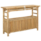 Console Table with Shelf Natural 110 x 35 x 75 cm Bamboo - Rear View
