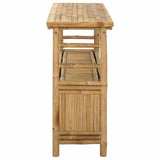 Console Table with Shelf Natural 110 x 35 x 75 cm Bamboo