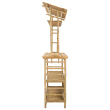 Outdoor Bar Table with Storage Natural 110 x 50 x 210 cm Bamboo - Top-Down View