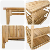 Outdoor Bar Table with Storage Natural 110 x 50 x 105 cm Bamboo