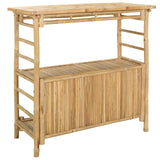 Outdoor Bar Table with Storage Natural 110 x 50 x 105 cm Bamboo