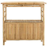 Outdoor Bar Table with Storage Natural 110 x 50 x 105 cm Bamboo - Side View
