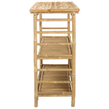 Outdoor Bar Table with Storage Natural 110 x 50 x 105 cm Bamboo - Top-Down View