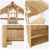 Outdoor Bar Table Natural 115 x 95 x 214 cm Bamboo - Rear View
