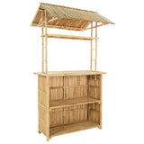 Outdoor Bar Table Natural 115 x 95 x 214 cm Bamboo - 45-Degree Angle