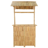 Outdoor Bar Table Natural 115 x 95 x 214 cm Bamboo - Side View