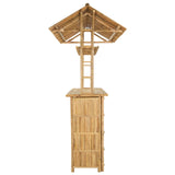 Outdoor Bar Table Natural 115 x 95 x 214 cm Bamboo - Top-Down View