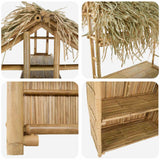 Outdoor Bar Table Natural 115 x 95 x 215 cm Bamboo - Rear View