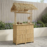 Outdoor Bar Table Natural 115 x 95 x 215 cm Bamboo
