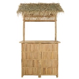 Outdoor Bar Table Natural 115 x 95 x 215 cm Bamboo - Side View