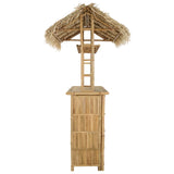 Outdoor Bar Table Natural 115 x 95 x 215 cm Bamboo - Top-Down View