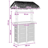 Outdoor Bar Table Natural 115 x 95 x 215 cm Bamboo - Close-Up Angle