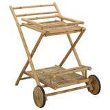 Serving Trolley with wheels Natural 79 x 67.5 x 84 cm Bamboo - Front View