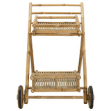 Serving Trolley with wheels Natural 79 x 67.5 x 84 cm Bamboo - Side View