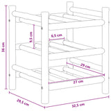 Wine Rack Natural 32.5 x 29.5 x 36 cm Bamboo - Rear View