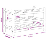 Wine Rack Natural 57 x 29.5 x 36 cm Bamboo - Rear View