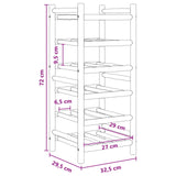 Wine Rack Natural 32.5 x 29.5 x 72 cm Bamboo - Rear View
