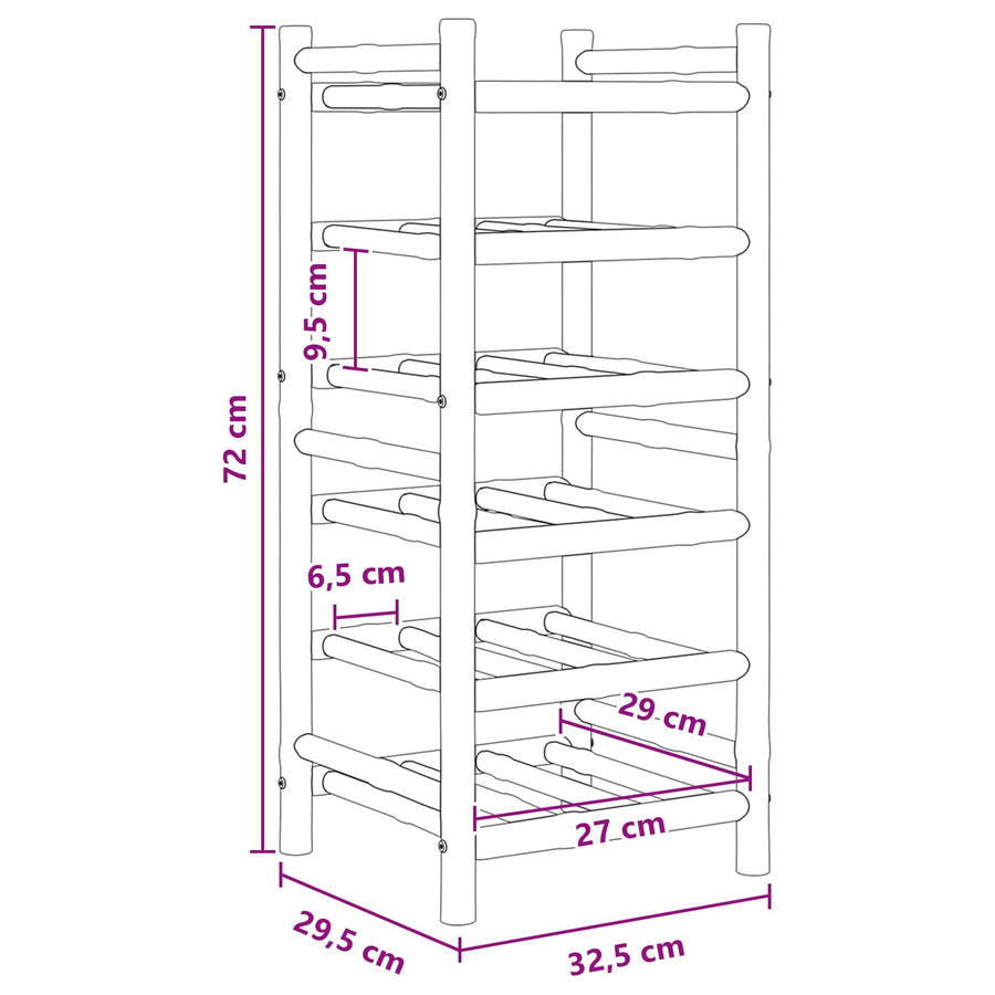 Wine Rack Bamboo Natural