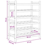 Wine Rack Natural 57 x 29.5 x 72 cm Bamboo - Rear View