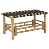 Garden Bench 80 x 38 x 40 cm Bamboo Natural Rectangular - Front View