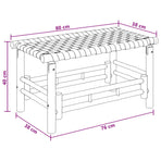 Garden Bench 80 x 38 x 40 cm Bamboo Natural Rectangular