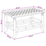 Garden Bench 80 x 38 x 40 cm Bamboo Natural Rectangular - Rear View