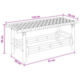 Garden Bench 110 x 38 x 40 cm Bamboo Natural Rectangular - Rear View