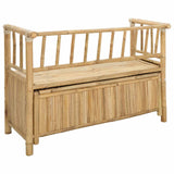 Garden Storage Bench 110 x 47 x 80 cm Bamboo Natural