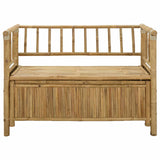 Garden Storage Bench 110 x 47 x 80 cm Bamboo Natural - Top-Down View