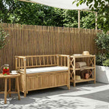 Garden Storage Bench 110 x 47 x 80 cm Bamboo Natural