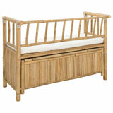 Garden Storage Bench 110 x 47 x 80 cm Bamboo Natural