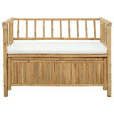 Garden Storage Bench 110 x 47 x 80 cm Bamboo Natural - Top-Down View