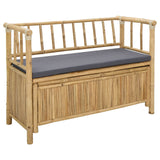 Garden Storage Bench 110 x 47 x 80 cm Bamboo Natural - Front View