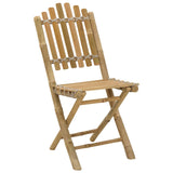 Garden Chair 4 pcs Natural Bamboo - Front View