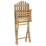 Garden Chair 4 pcs Natural Bamboo - Side View