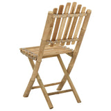 Garden Chair 4 pcs Natural Bamboo - Rear View