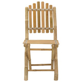 Garden Chair 4 pcs Natural Bamboo - Top-Down View
