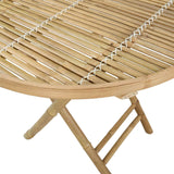 Garden Table Natural 80 x 70 cm Bamboo - Close-Up Angle