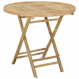 Garden Table Natural 80 x 70 cm Bamboo - Front View